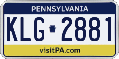 PA license plate KLG2881