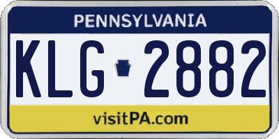 PA license plate KLG2882