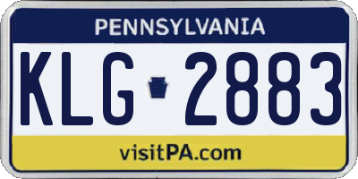 PA license plate KLG2883