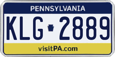 PA license plate KLG2889
