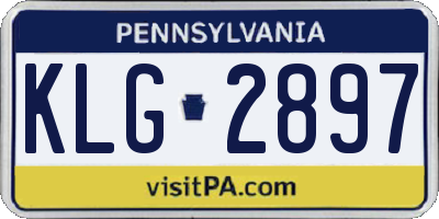 PA license plate KLG2897