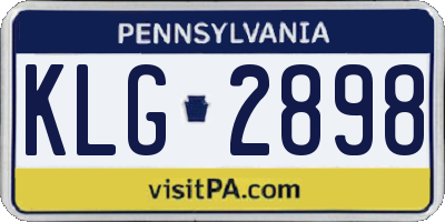 PA license plate KLG2898
