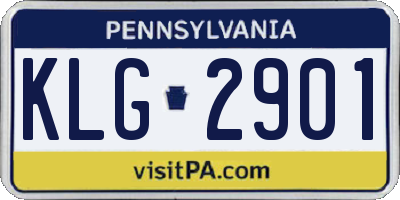 PA license plate KLG2901
