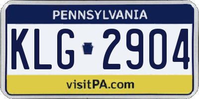 PA license plate KLG2904