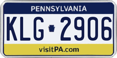 PA license plate KLG2906