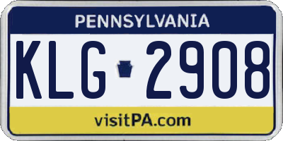 PA license plate KLG2908