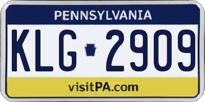 PA license plate KLG2909