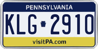 PA license plate KLG2910
