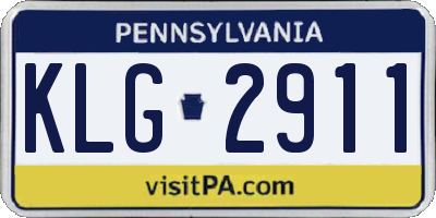 PA license plate KLG2911