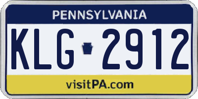 PA license plate KLG2912