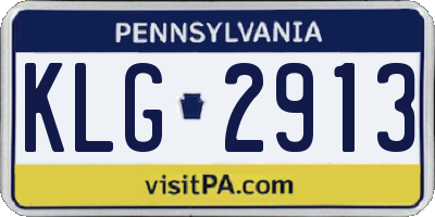 PA license plate KLG2913