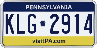 PA license plate KLG2914