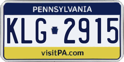 PA license plate KLG2915