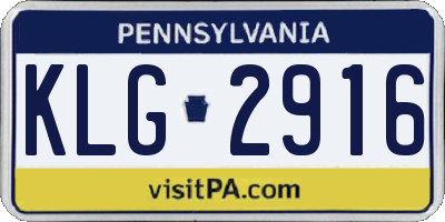 PA license plate KLG2916