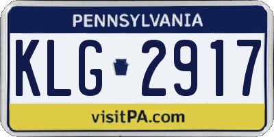 PA license plate KLG2917