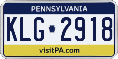 PA license plate KLG2918
