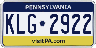 PA license plate KLG2922
