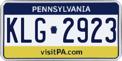PA license plate KLG2923