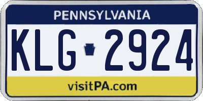 PA license plate KLG2924
