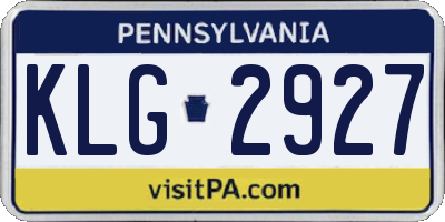 PA license plate KLG2927