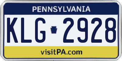 PA license plate KLG2928