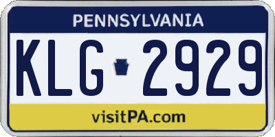 PA license plate KLG2929