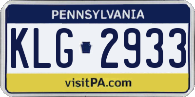 PA license plate KLG2933