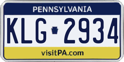 PA license plate KLG2934
