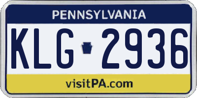 PA license plate KLG2936