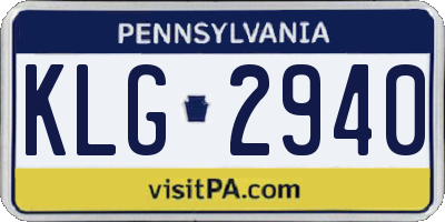 PA license plate KLG2940