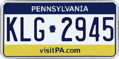 PA license plate KLG2945