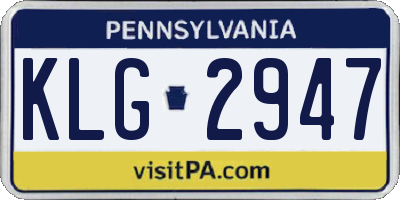 PA license plate KLG2947