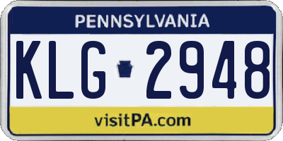 PA license plate KLG2948