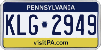 PA license plate KLG2949