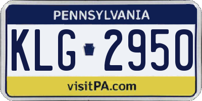 PA license plate KLG2950