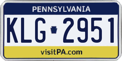 PA license plate KLG2951