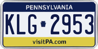 PA license plate KLG2953