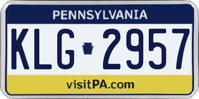 PA license plate KLG2957