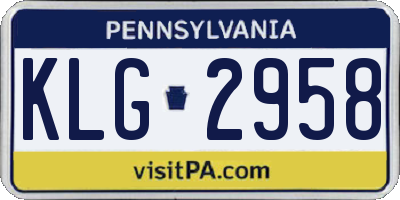 PA license plate KLG2958