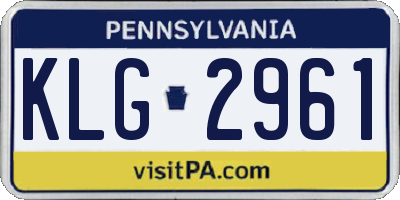 PA license plate KLG2961
