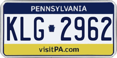 PA license plate KLG2962