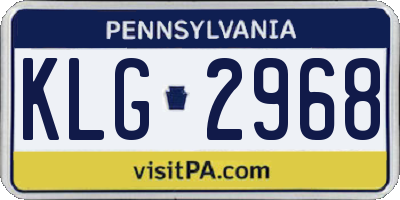PA license plate KLG2968