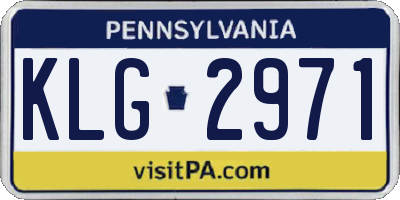 PA license plate KLG2971