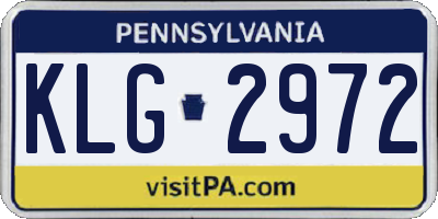 PA license plate KLG2972