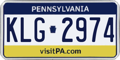 PA license plate KLG2974