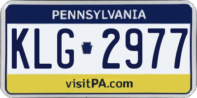 PA license plate KLG2977