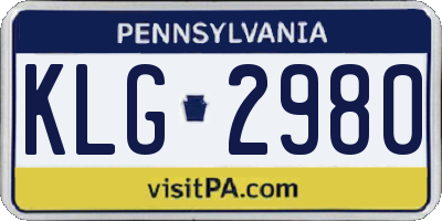 PA license plate KLG2980