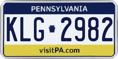 PA license plate KLG2982
