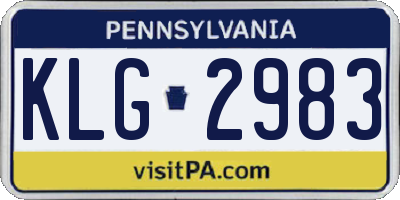 PA license plate KLG2983