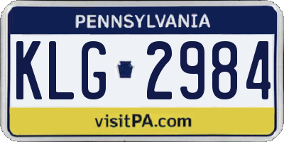 PA license plate KLG2984